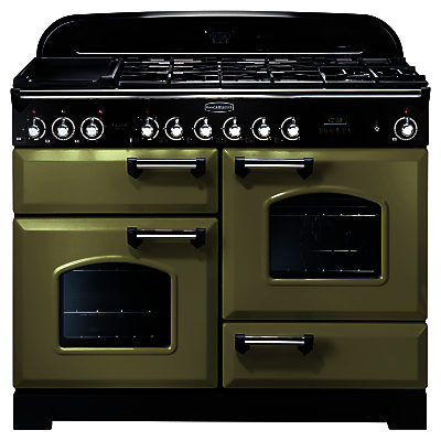 Rangemaster Classic Deluxe 110 Dual Fuel Range Cooker Olive Green